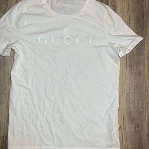 Mens White Gucci Tee